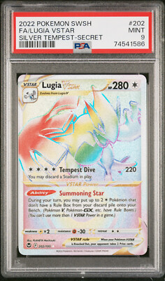 Pokemon Silver Tempest Lugia VSTAR 202/195 Secret Rare Rainbow