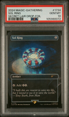 PSA 10 GEM Mint - MTG Sol Ring 1734 - Iron Man Foil - Marvel