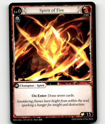 Grand Archive TCG Spirit of Fire Dawn of Ashes Alter Ed. Common | eBay