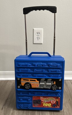 Vintage Hot Wheels Rolling Suitcase Carry Storage Case Holds 100