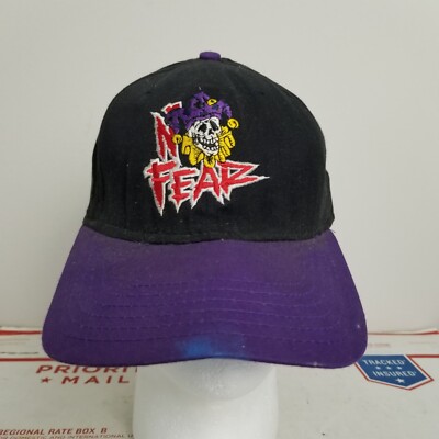 VTG No Fear Hat Snapback Black Purple Jester Skull Skater Made in