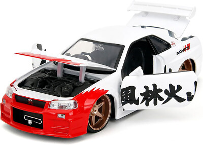 Jada 1:24 2002 Nissan Skyline GT-R R34 and Ryu Figure Street