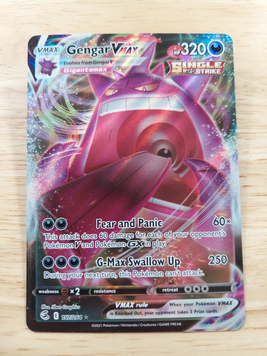 Gengar Vmax 157/264 Fusion Strike NM Full Art Ultra Rare Pokemon