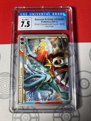 2 Card Set Suicune & Entei Legend CGC 7.5 & 8 94 95 Holo Pokemon