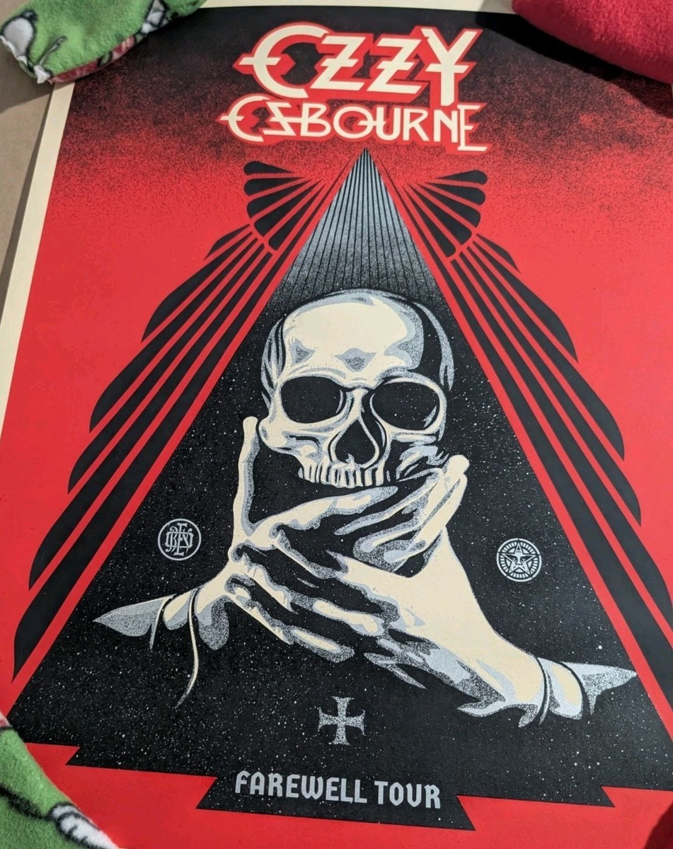 Obey Ozzy Osbourne Farewell Tour Red Poster Signed #/450 Shepard