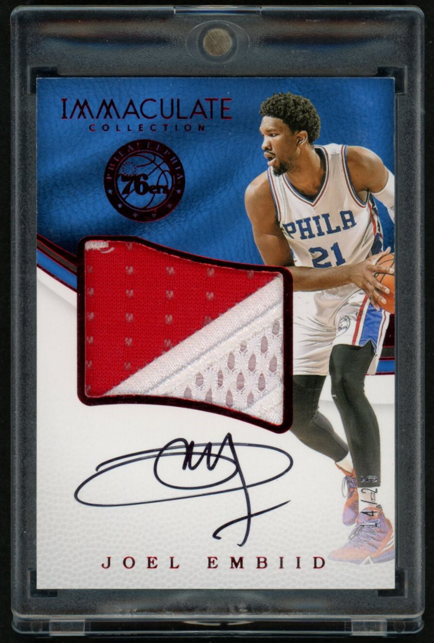Joel Embiid 2016 Immaculate #P-JE Patch Autographs - Red /25 Price
