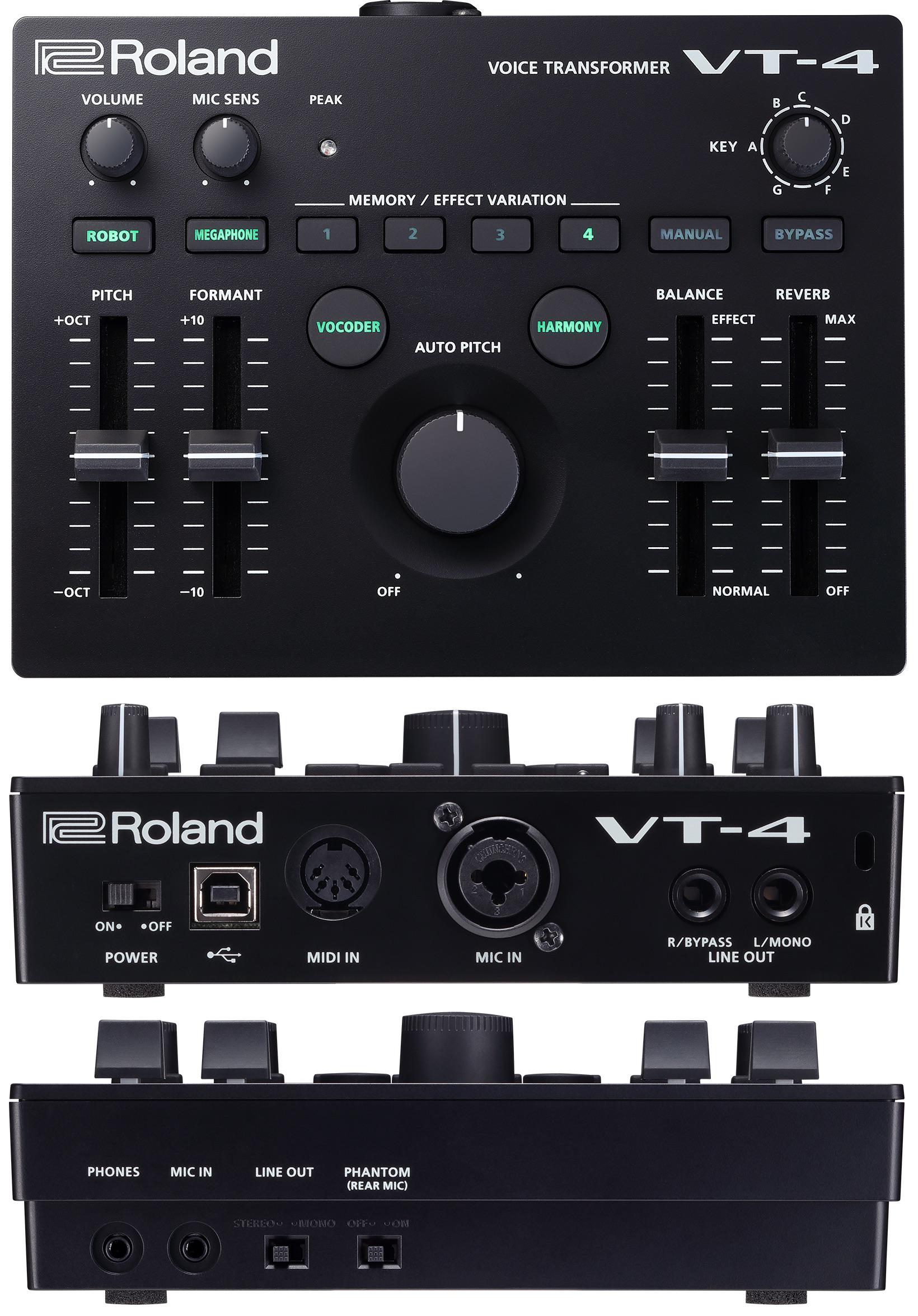 XLRマイクからRoland VT-4を経由し、さらにギターペダルに接続するのは