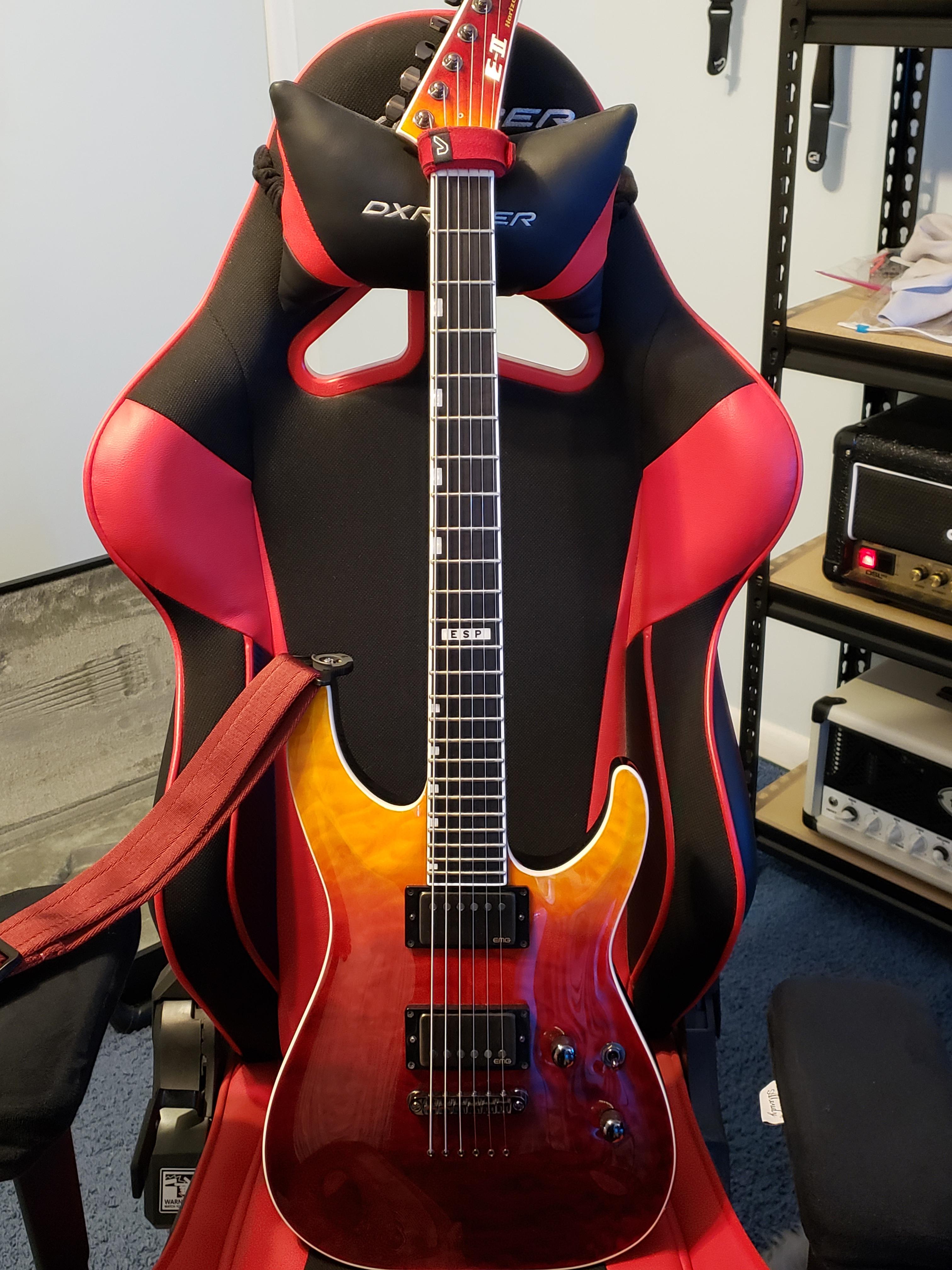 My ESP E-ii Horizon in Tiger Eye Amber fade : r/guitarporn