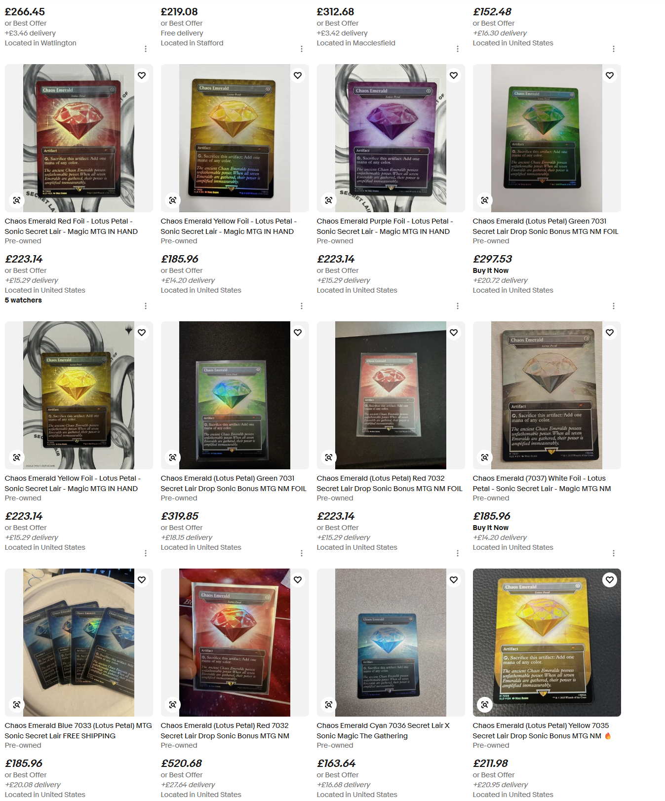 ソニックMTG 0/3 カオスエメラルド : r/secretlair_collectors