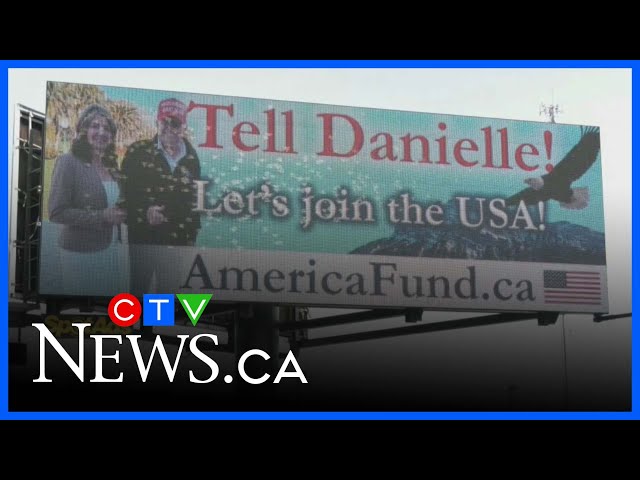 Let's join the USA' billboard on Alberta highway sparks Canadian