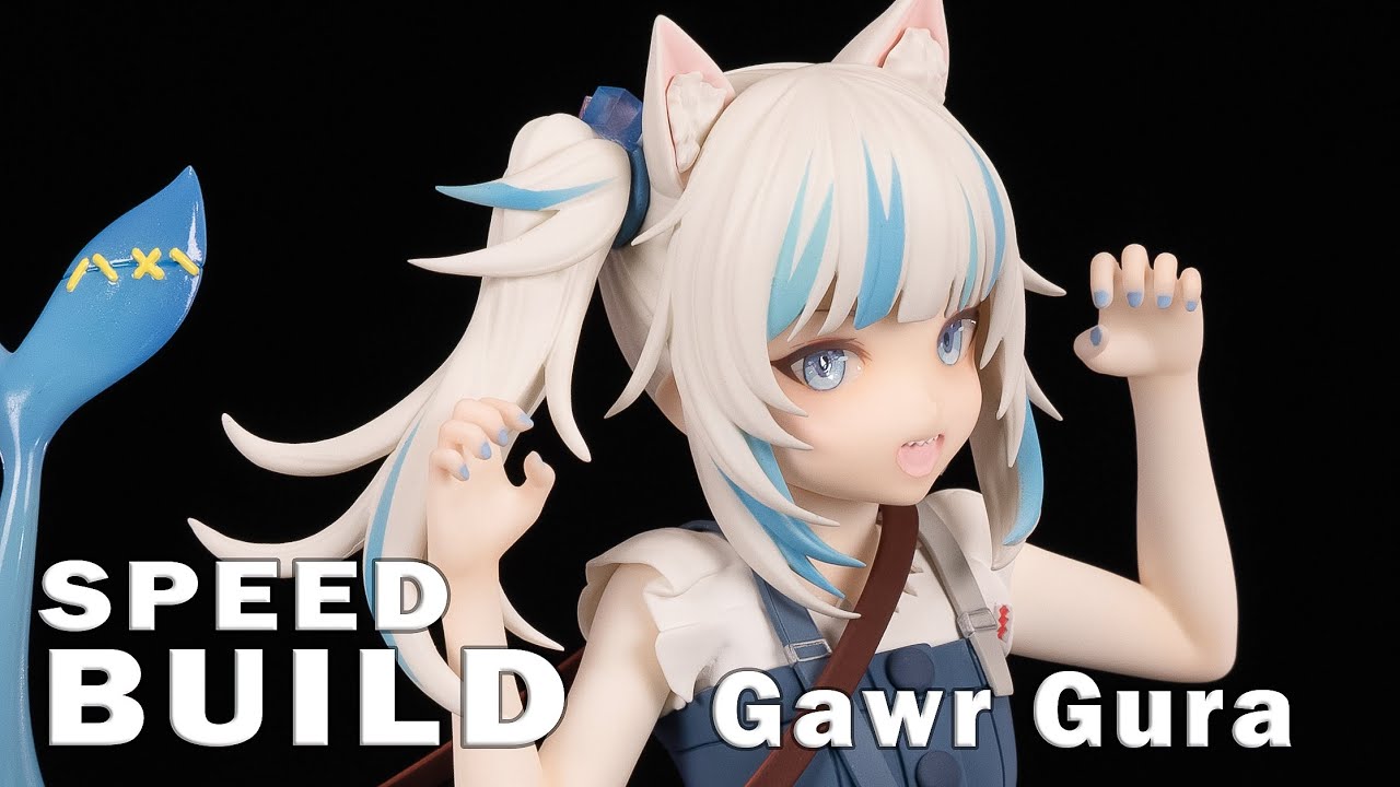 GawrGura Speed Build がうるぐら garagekit figure painting - YouTube