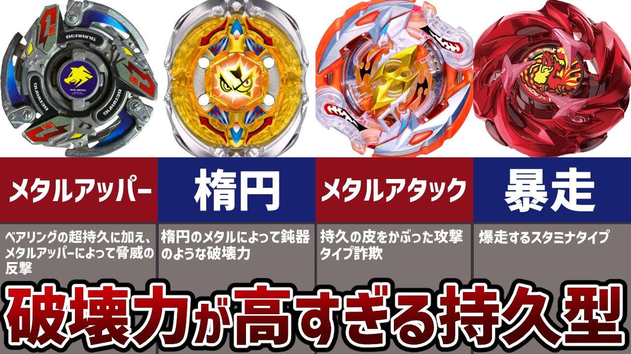 ベイブレード】持久型なのに破壊力が高すぎるベイ4選！タイプ詐欺