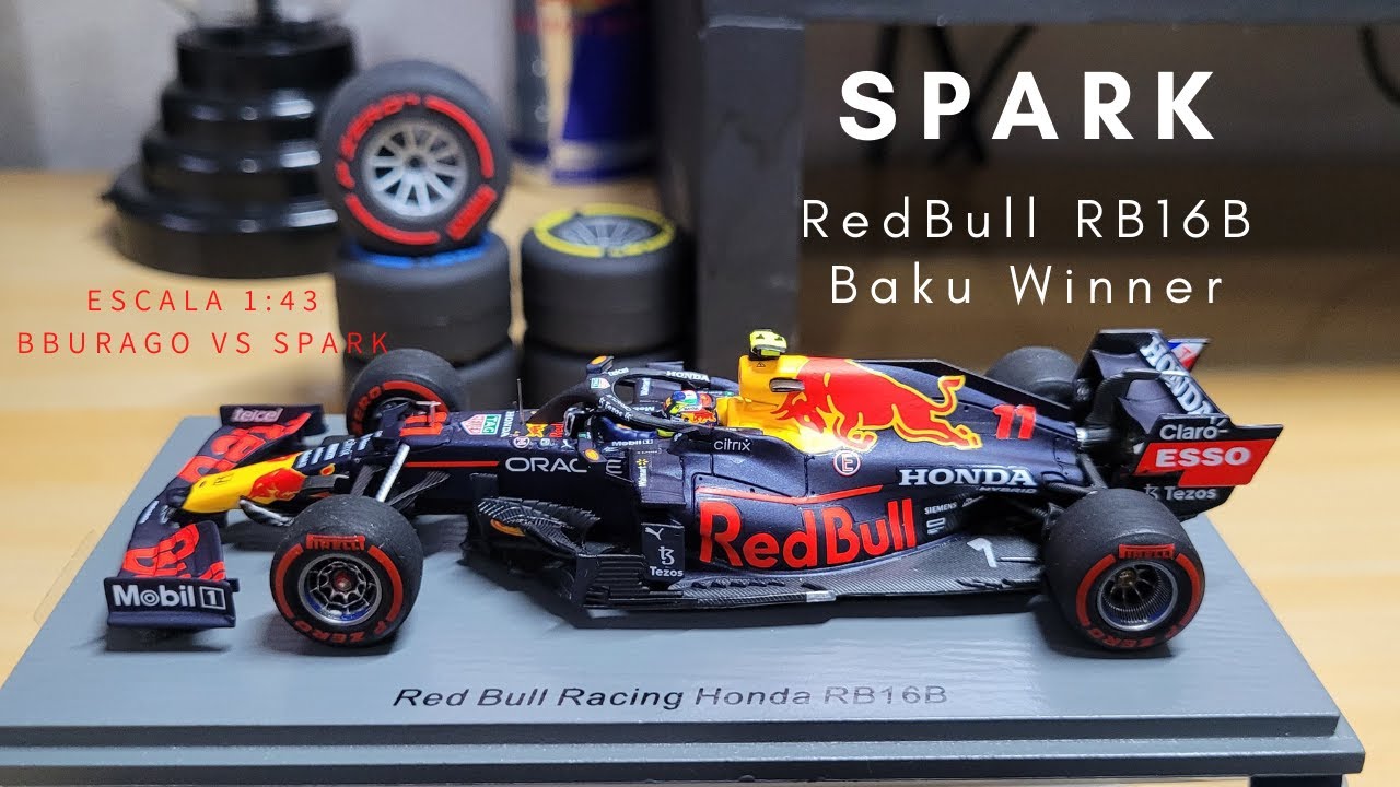 Spark RB16B Red Bull 1:43 Sergio Perez Azerbaijan Winner - YouTube