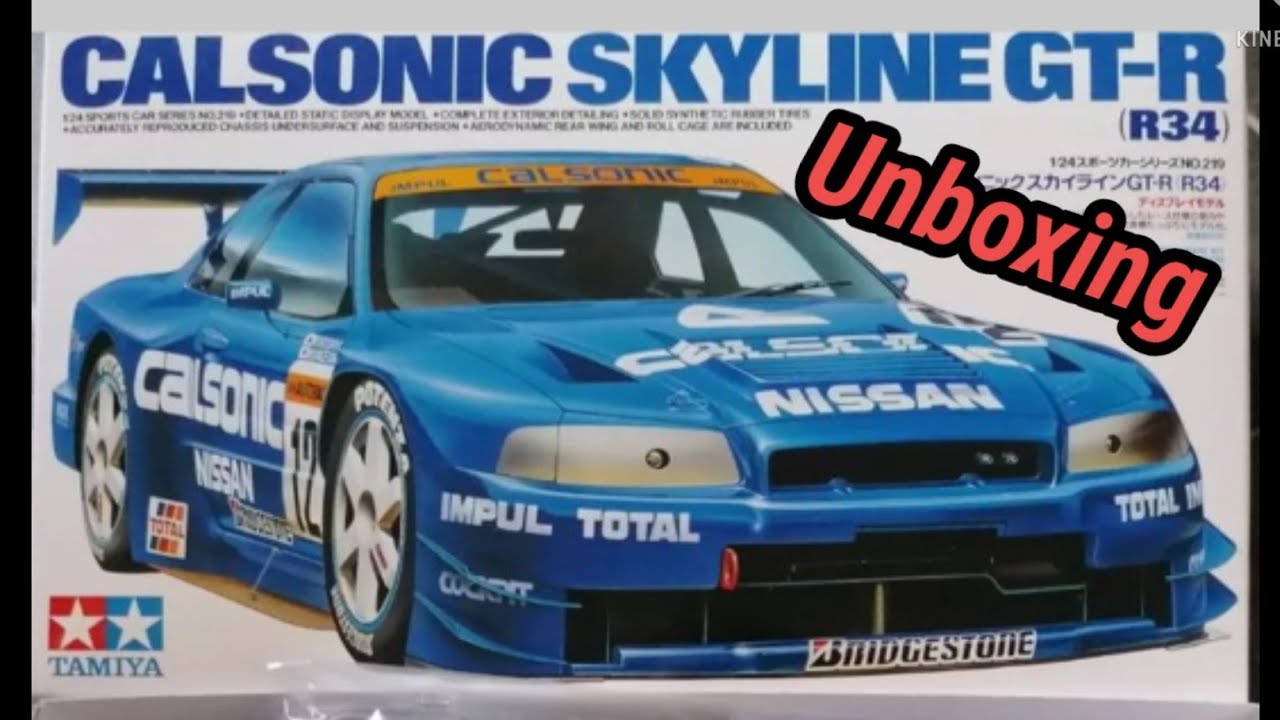 Tamiya Calsonic Nissan Skyline GT-R R34 - Unboxing - YouTube