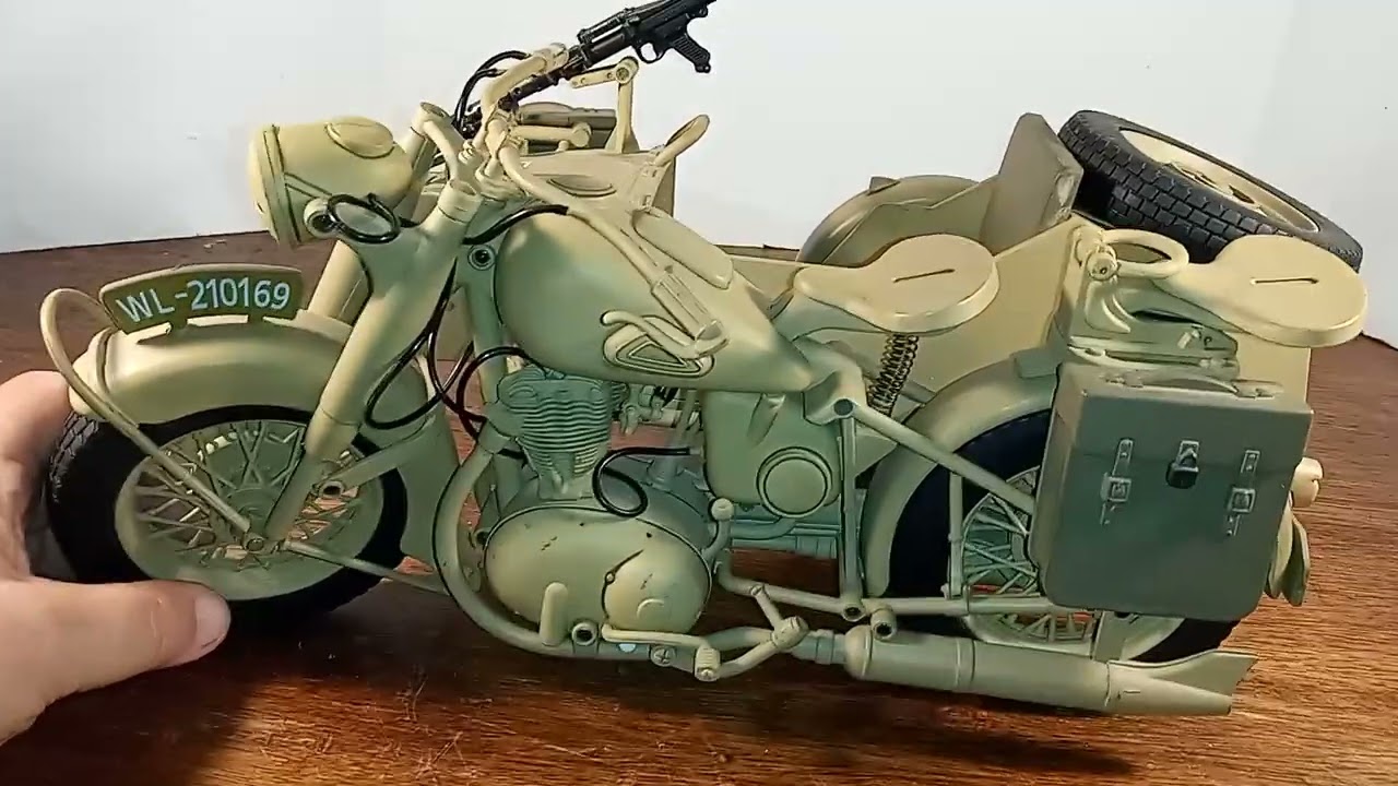 1:6th Scale German Motorcycle with Sidecar by Ultimate Soldier