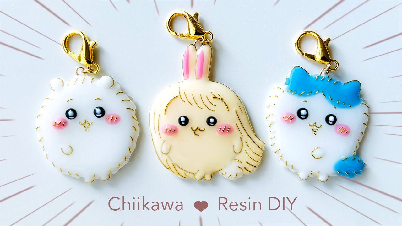 レジン】毛量が増えたちいかわ、ハチワレ、うさぎのチャームを作って