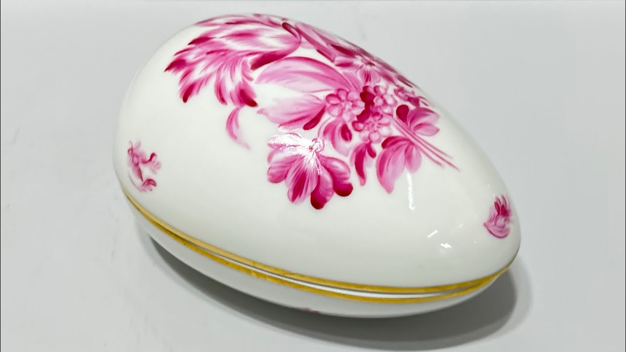 □ HEREND ヘレンド エッグ型 ボックス ポンボン入れ 小物入れ 蓋物