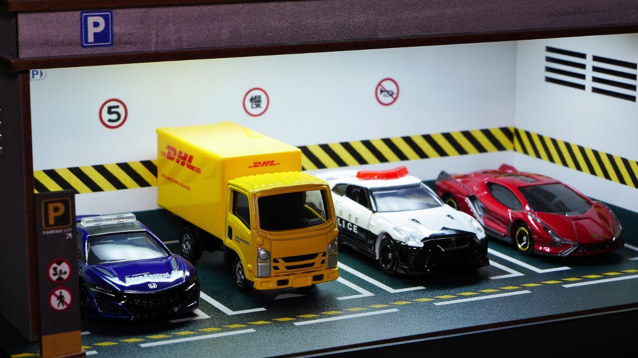 圧倒的リアリティ！トミカにピッタリ 1/64 ジオラマ 立体駐車場 ライト