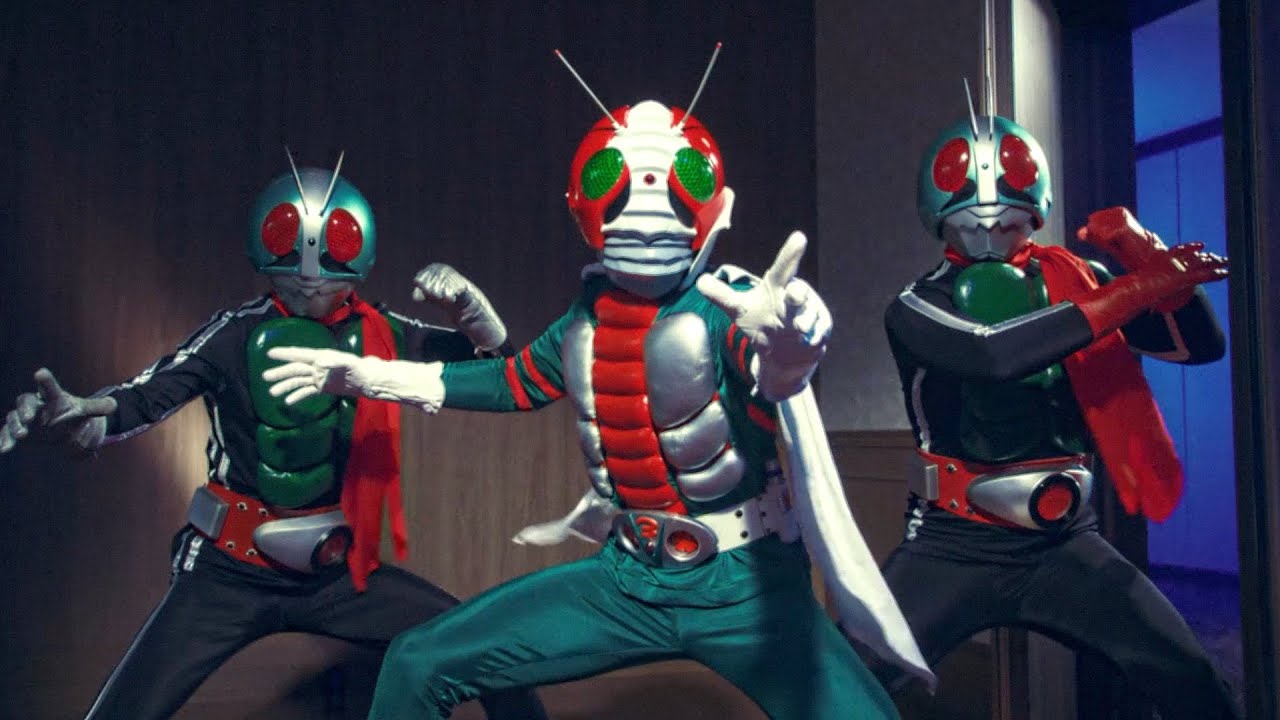 仮面ライダー1号・2号・V3が夢のCM共演！アクション満載の迫力戦闘