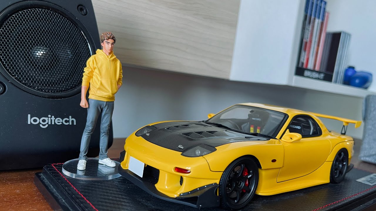 IG2873 Initial D Mazda RX-7 (FD3S) Yellow With Keisuke Takahashi 1
