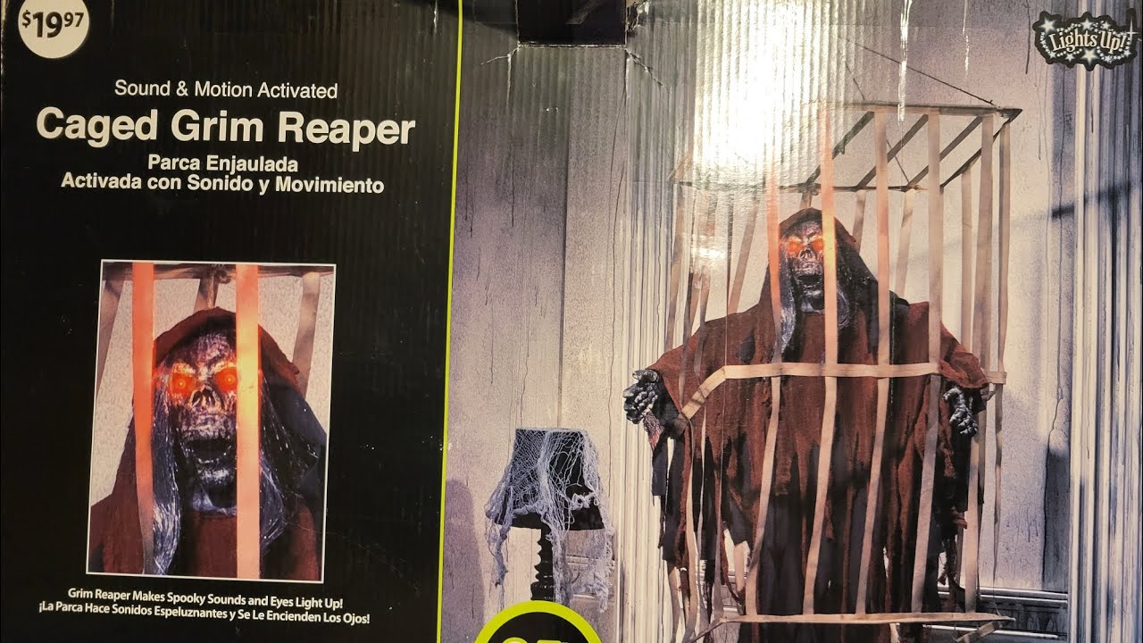Gemmy *Caged Grim Reaper* Vintage - YouTube