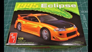 1995 Mitsubishi Eclipse Turbo 1/25 Scale Model Kit Review Unboxing