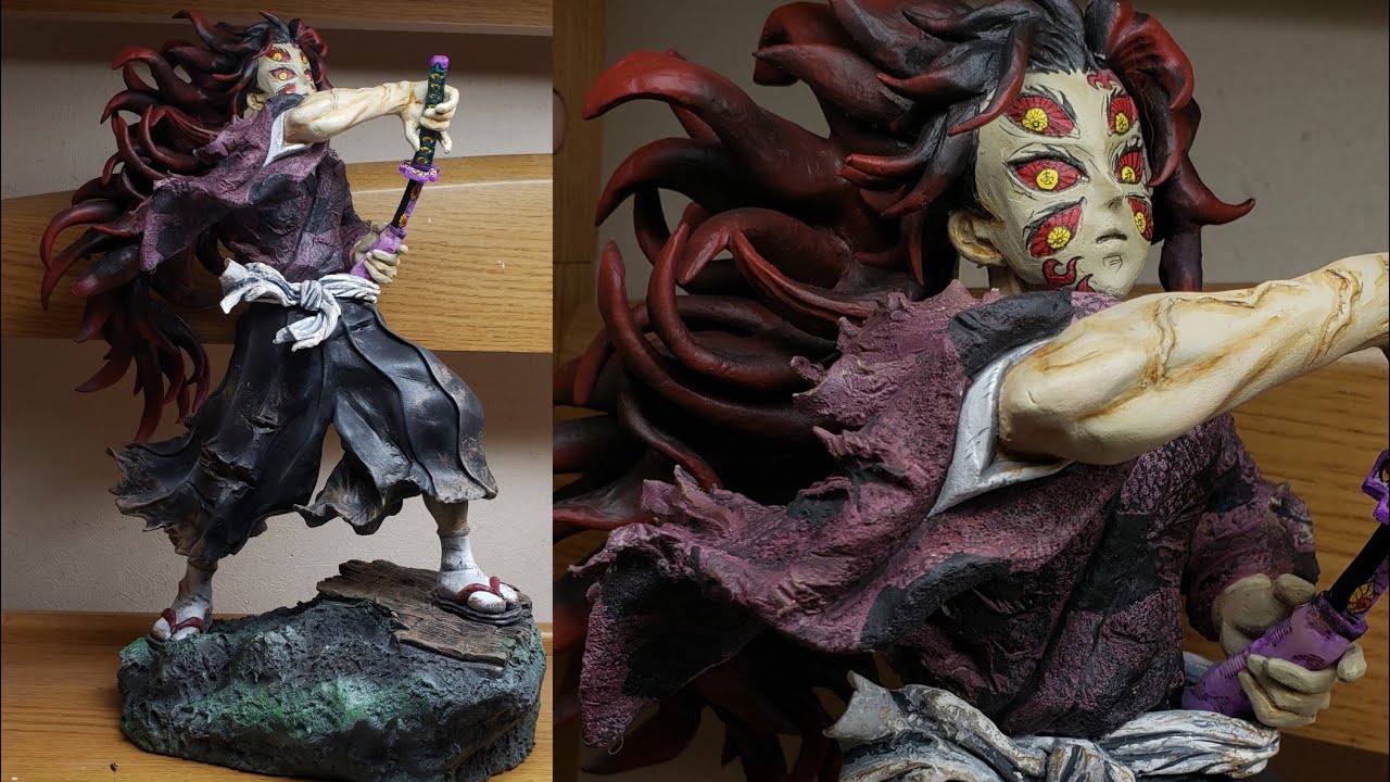 鬼滅の刃】〝上弦の壱〟黒死牟のフィギュアを石粉粘土で作ってみた