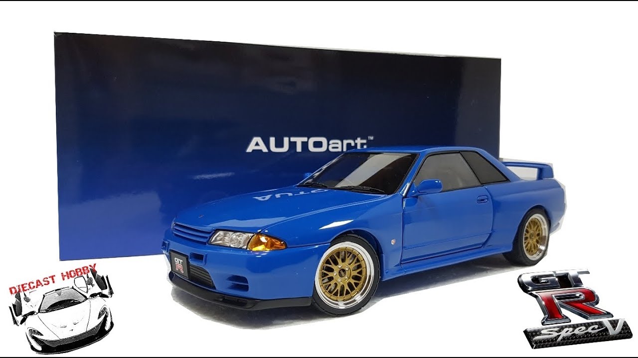 1/18 Autoart Skyline GT-R R32 V-Spec II Tuned Version (Blue) 77415