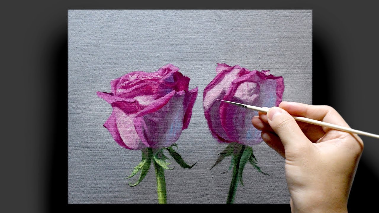 油絵] 2時間30分で描くリアルなバラの花のメイキング | 描き方 | Oil