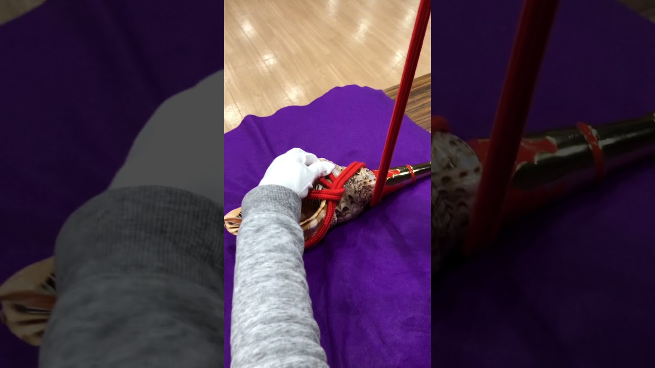 法螺貝 肩かけ房付き紐 朱色※取付料含めます。 - 穂の国