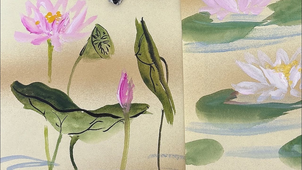 水彩アート「花と緑の花活け」1点物、手描き、真筆。 【公式通販】