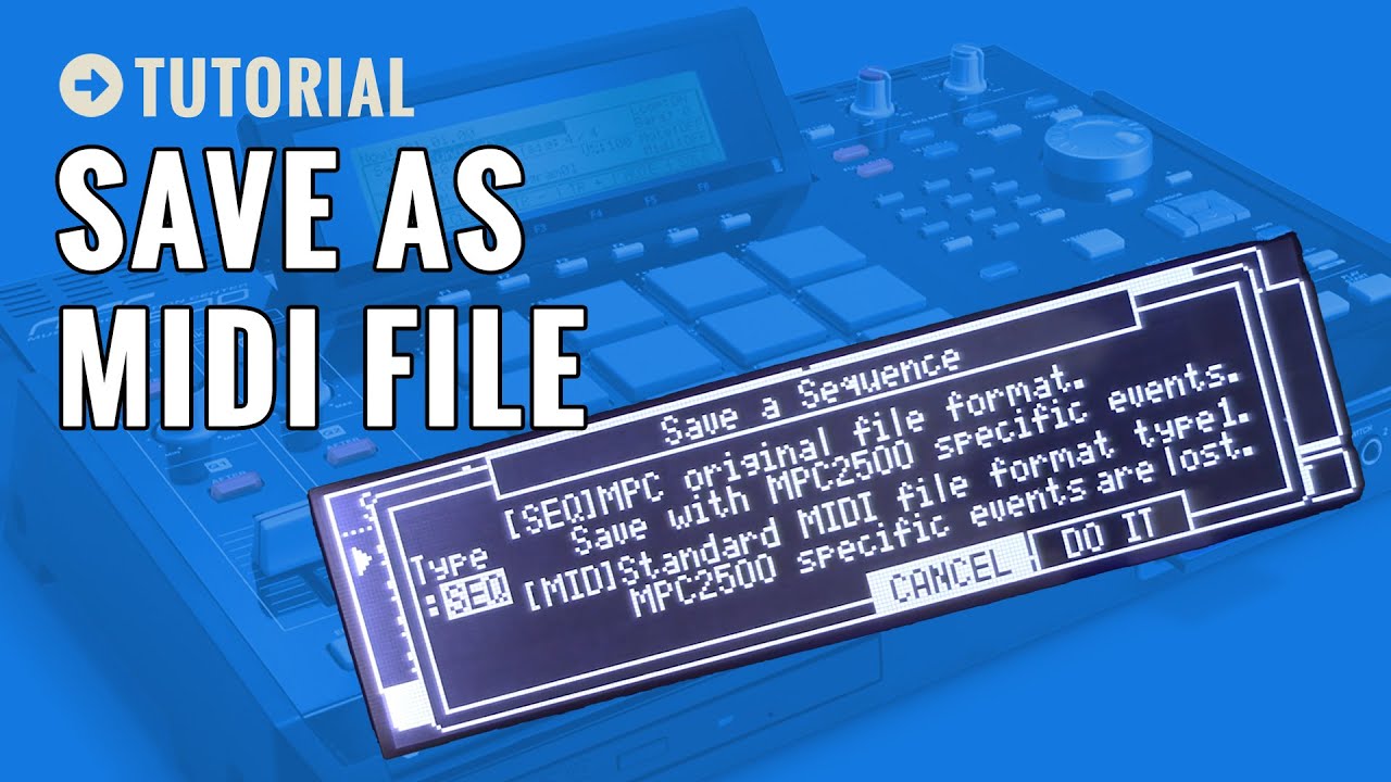 How To Save Your MPC 1000/2500 Project as a MIDI File - YouTube