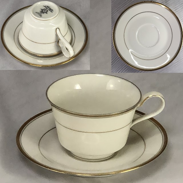 ノリタケアイボリーチャイナLINTONカップ＆ソーサー : レトロ