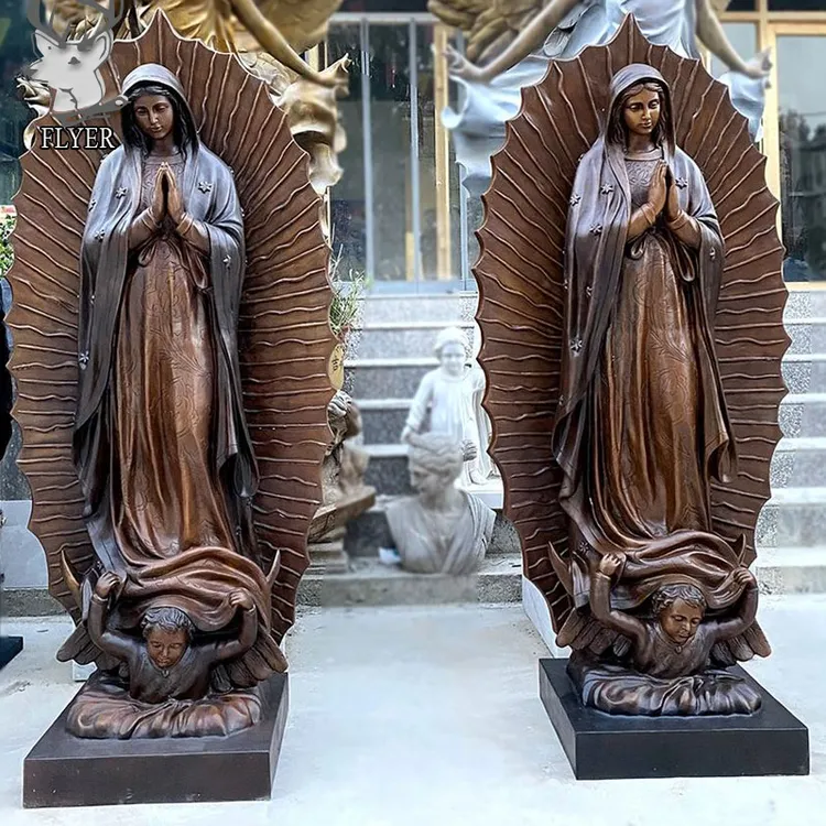 現代西洋デザインの鋳造青銅聖母マリア彫刻 金属 宗教的 実物大