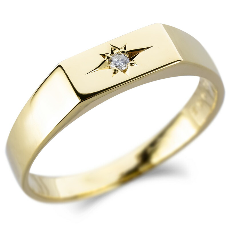 楽天市場】18金 リング レディース 印台 指輪 シグネットリング