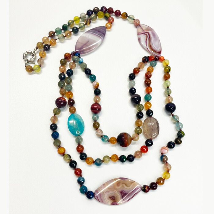 楽天市場】天然 メノウ ネックレス ロングネックレス 縞瑪瑙 大粒