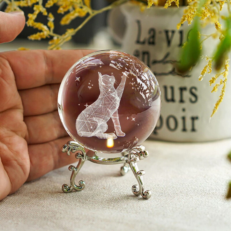 楽天市場】IwaiLoft クリスタルボール 置物 3D 水晶玉に浮かび上がる