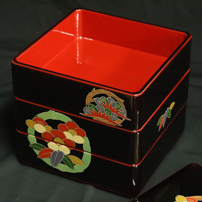 楽天市場】重箱 3段 日本製 国産 会津漆器 6.5 三段本重 雅松竹梅 溜