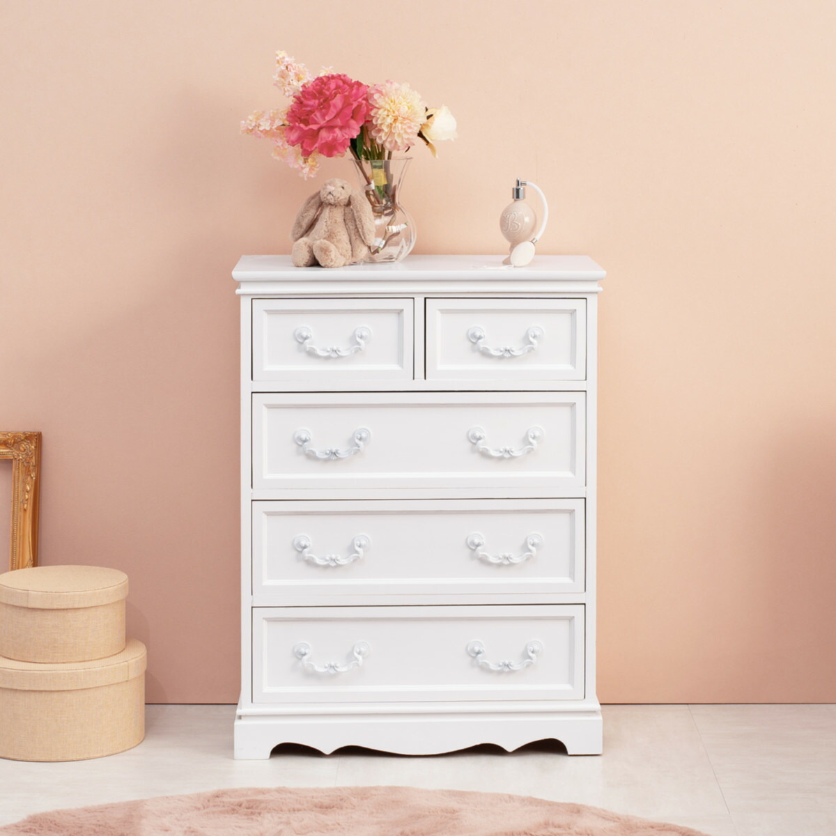 楽天市場】チェスト 4段 木製 カントリー調 シャビーウッド 幅60cm