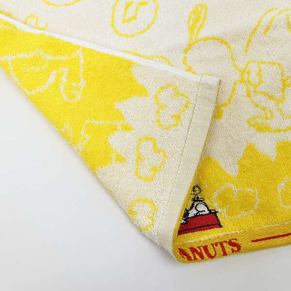 スヌーピー ウォッシュタオル イエロー ドッグハウス 西川 SNOOPY
