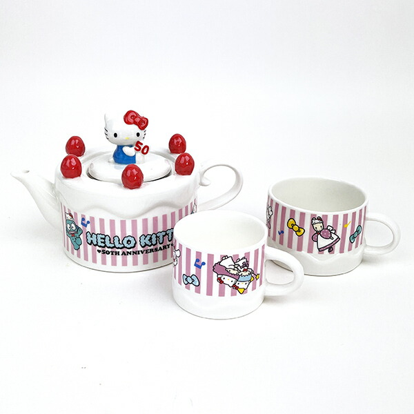 サンリオ 50th ANNIVERSARY ハローキティ ケーキ型ティーセット 食器