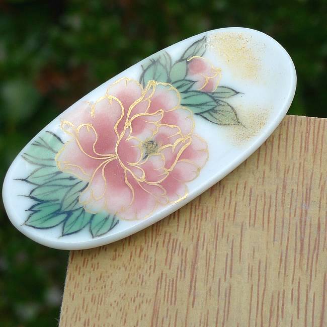 花うつろい箸置き 牡丹単品 陶あん - 京焼清水焼 松韻堂