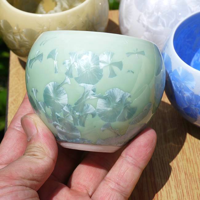 花結晶お茶呑茶碗揃え 陶あん - 京焼清水焼 松韻堂