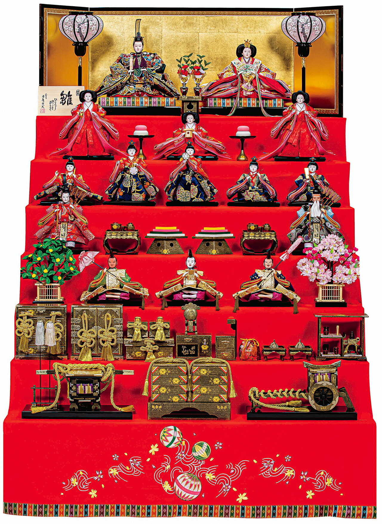 雛人形七段十五人飾りセット【P81125】 やっぱり七段十五人飾リ♪豪華