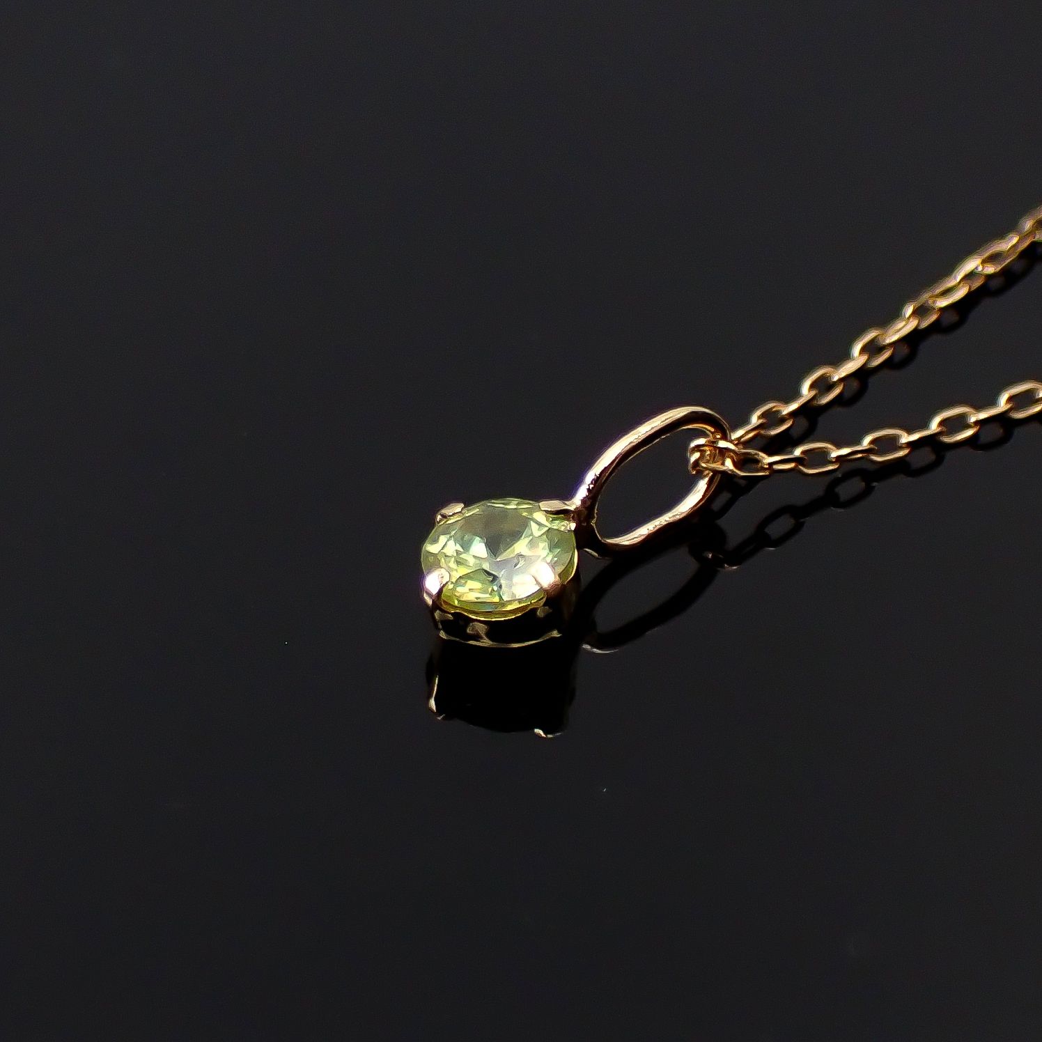 ◇K18 Petitデザイン限定品◇一粒石ジュエリー | スフェーン 3.5mm