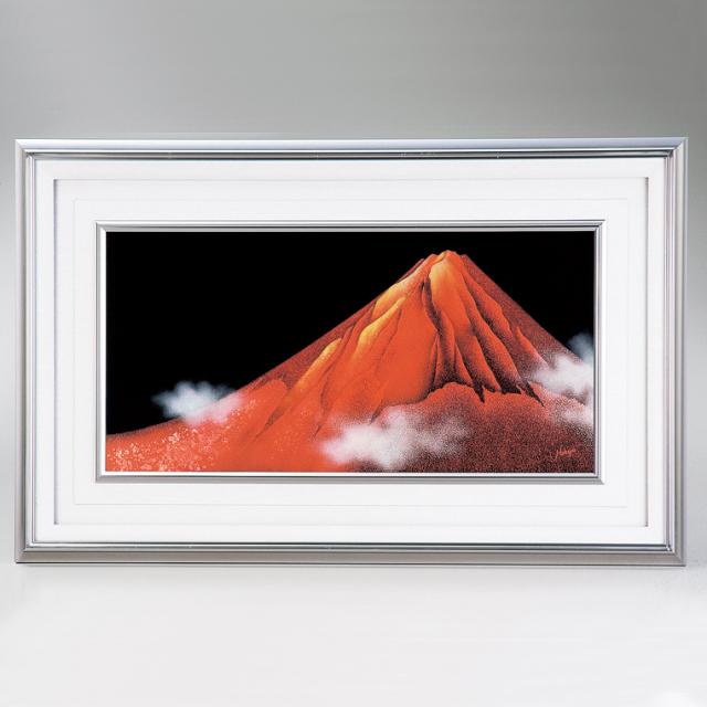 パネル 沈金赤富士 漆塗り 12-14201 漆器の井助