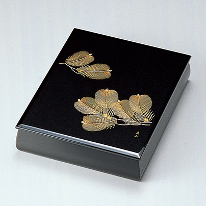 合口文庫 秋草 黒 漆塗り・木製 11-13802 (製造中止) 漆器の井助