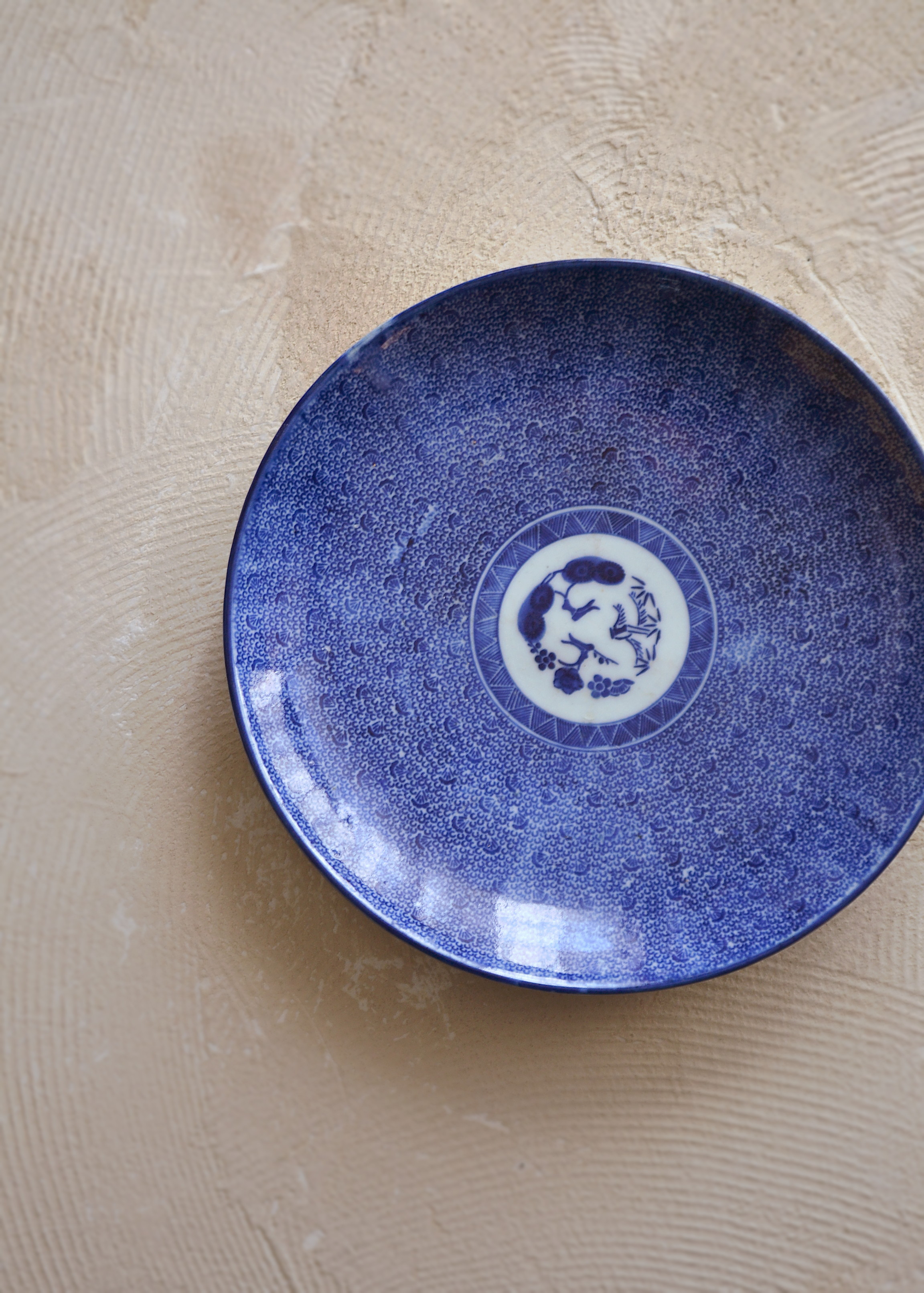 染付印判微塵唐草大皿28cm