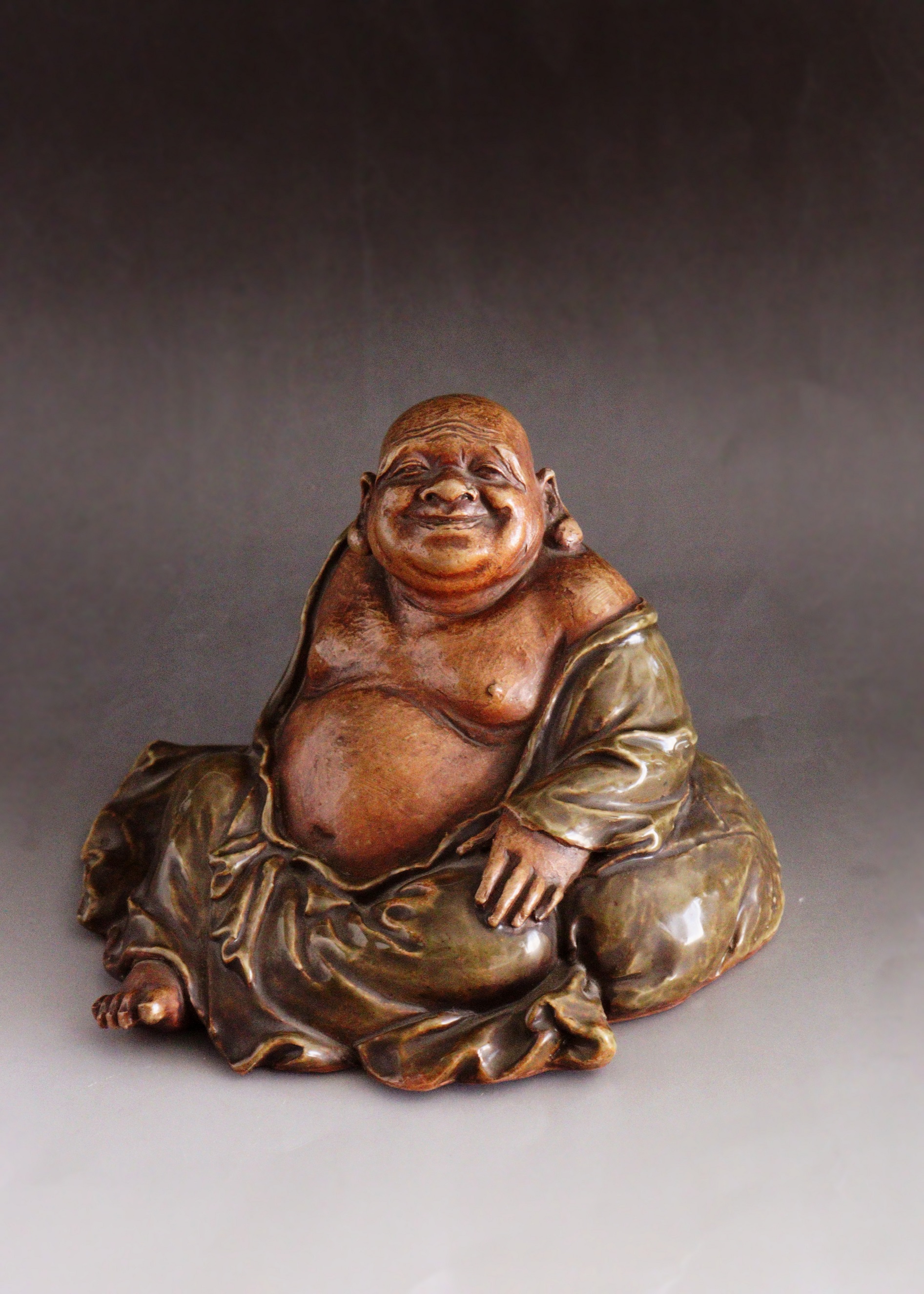 布袋像 九谷焼 土人形 福神様 時代仏 布袋様Antique Sam's Collection