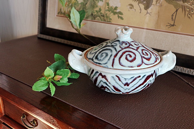 稲葉直人 土鍋 青白釉唐草土鍋 一人用 山帰来～日々のくらし